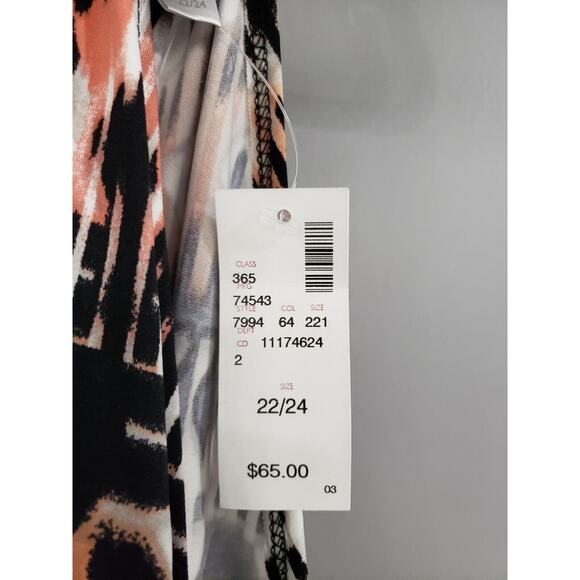 NEW Avenue Size 22/24 Black Pink Stretch Summer Sundress Long Plus Size Tie Dye - Picture 5 of 6